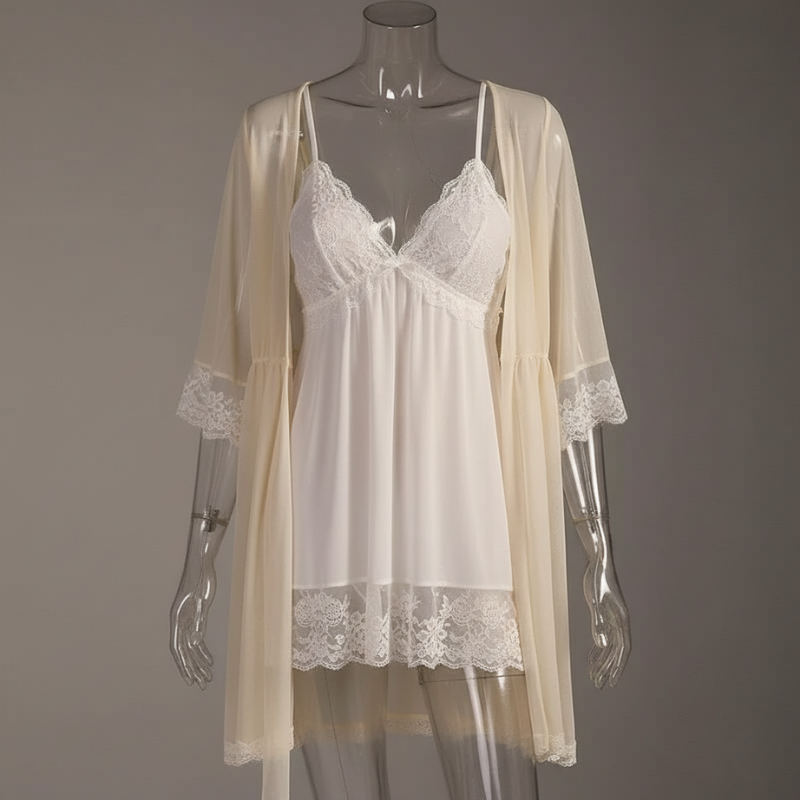 Ethereal White Lace Nighty