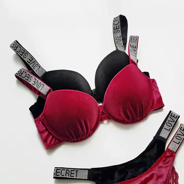 Intimate Bra Underwear Set Love Secret Velvet Appearance Soft Appealing