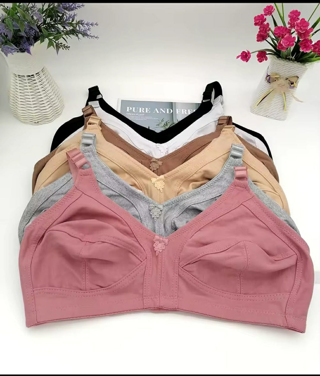 50% OFF | PACK OF 3 IMPORTED PURE STRETCHABLE COTTON BRA