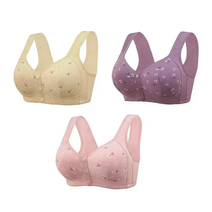 PACK OF 2 Comfort Front-Clasp & Wire-Free Seamless Bra