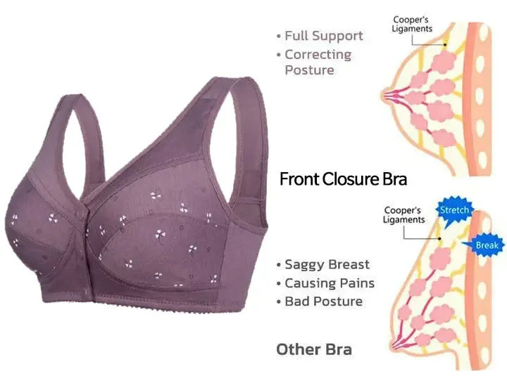 PACK OF 2 Comfort Front-Clasp & Wire-Free Seamless Bra