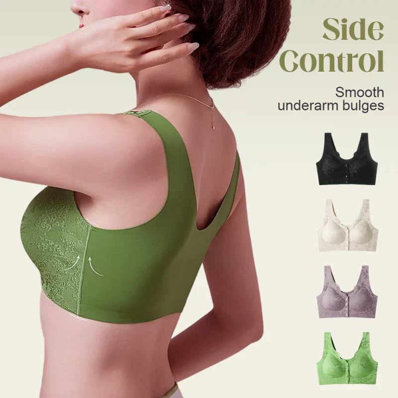 PACK OF 2 Comfort Front-Clasp & Wire-Free Seamless Bra