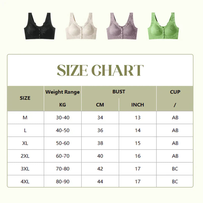 PACK OF 2 Comfort Front-Clasp & Wire-Free Seamless Bra