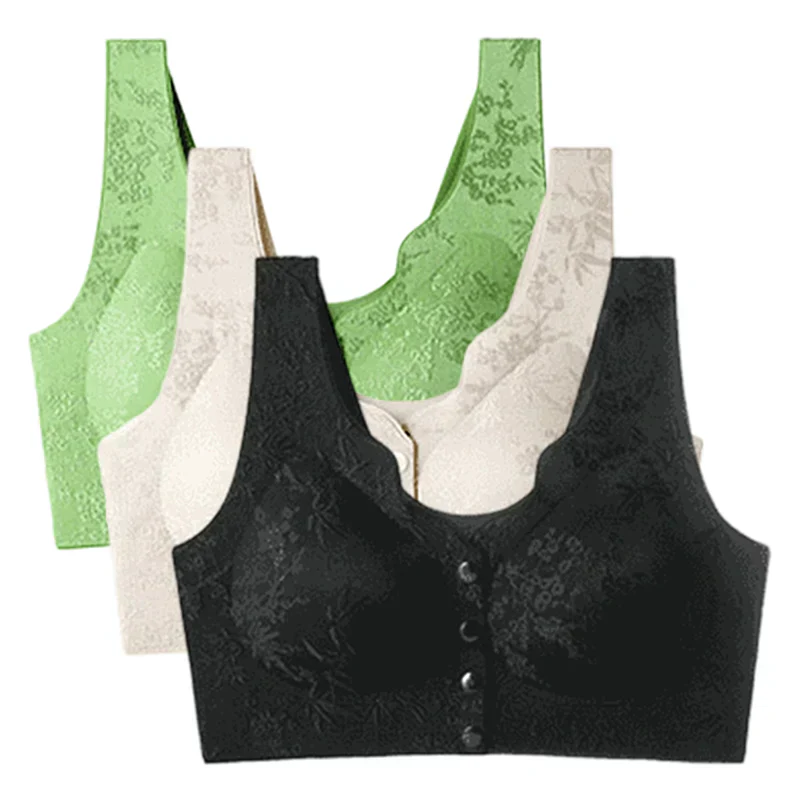 PACK OF 2 Comfort Front-Clasp & Wire-Free Seamless Bra