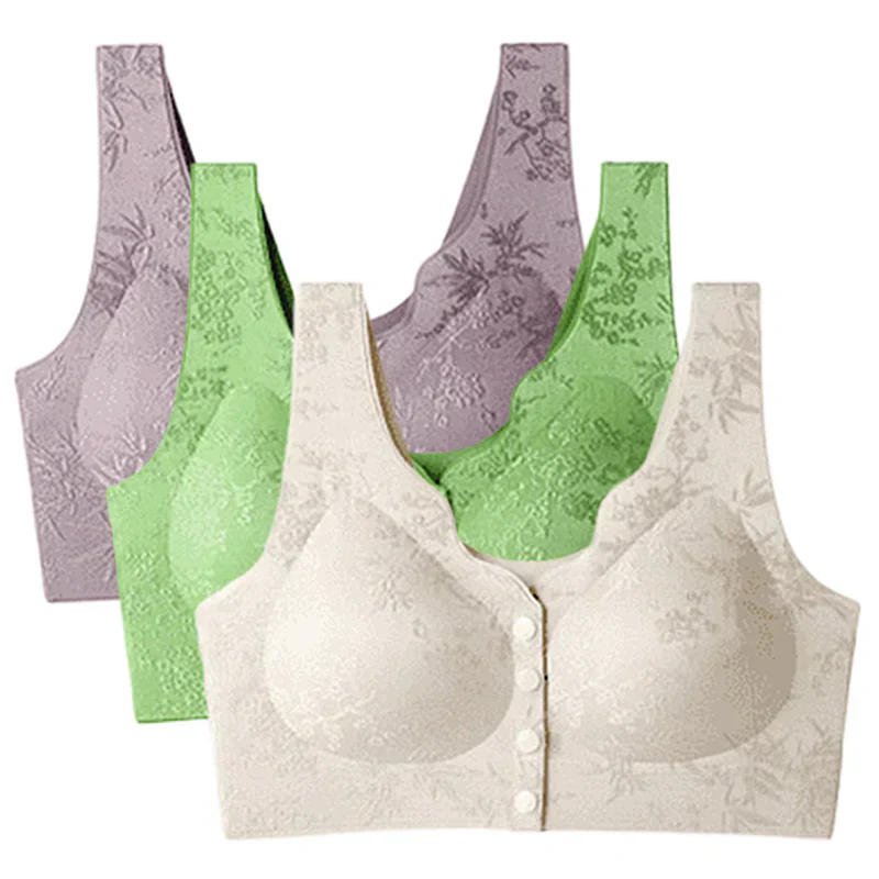 PACK OF 2 Comfort Front-Clasp & Wire-Free Seamless Bra