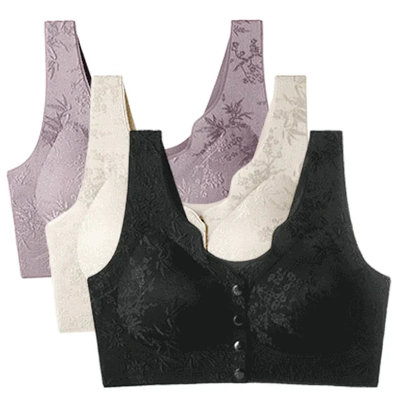 PACK OF 2 Comfort Front-Clasp & Wire-Free Seamless Bra